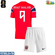 Norge Erling Haaland #9 Hemmatröja Barn VM 2026 Kortärmad (+ Korta byxor)